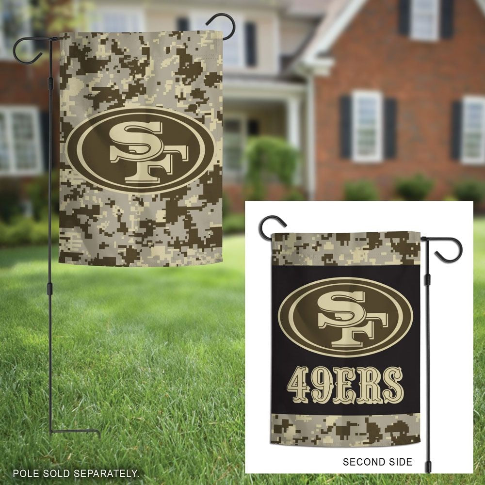 San Francisco 49ers Garden Flag 2 Sided Camo Military Tribute heartlandflags