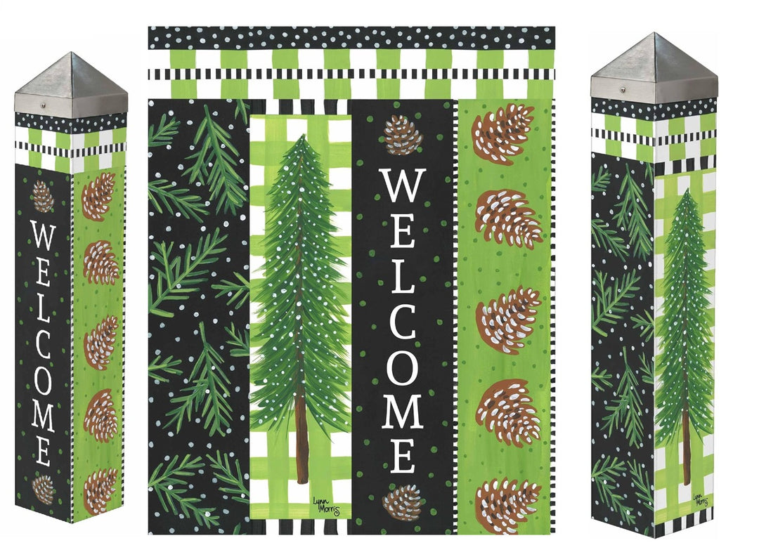 Snowy Pines 20 Inch Art Pole heartlandflags