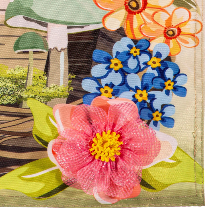 Spring Birdhouse 2 Sided Garden Flag Applique heartlandflags