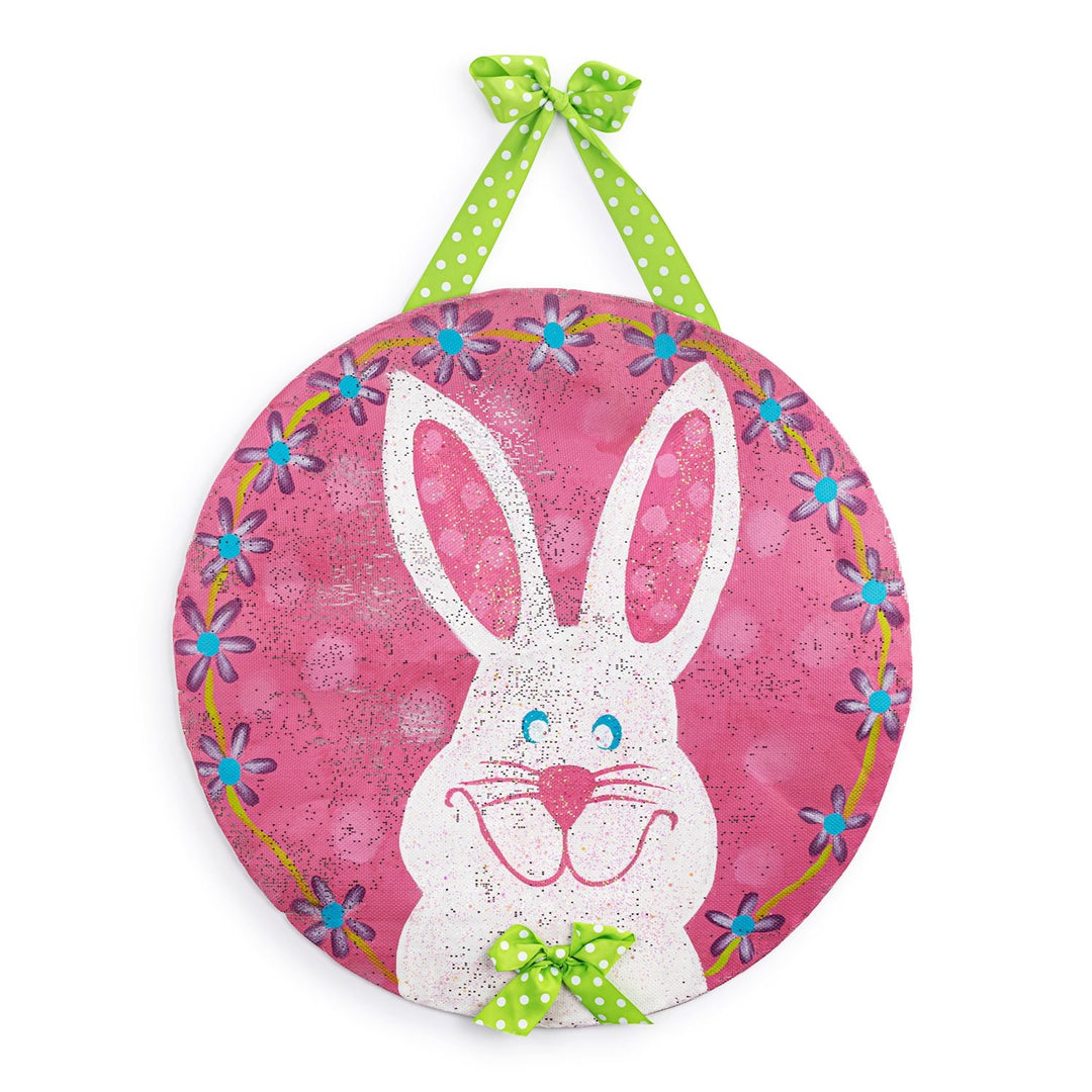 Spring Bunny Purple Florals Door Screen Peri heartlandflags