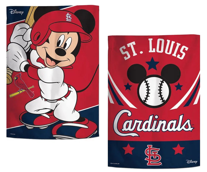 St Louis Cardinals Garden Flag 2 Sided Mickey Mouse heartlandflags