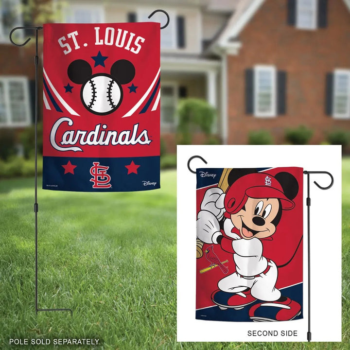 St Louis Cardinals Garden Flag 2 Sided Mickey Mouse heartlandflags
