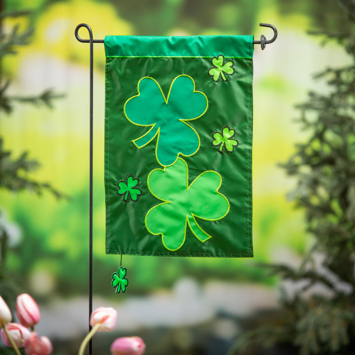 St Patricks Shamrock Garden Flag 2 Sided heartlandflags