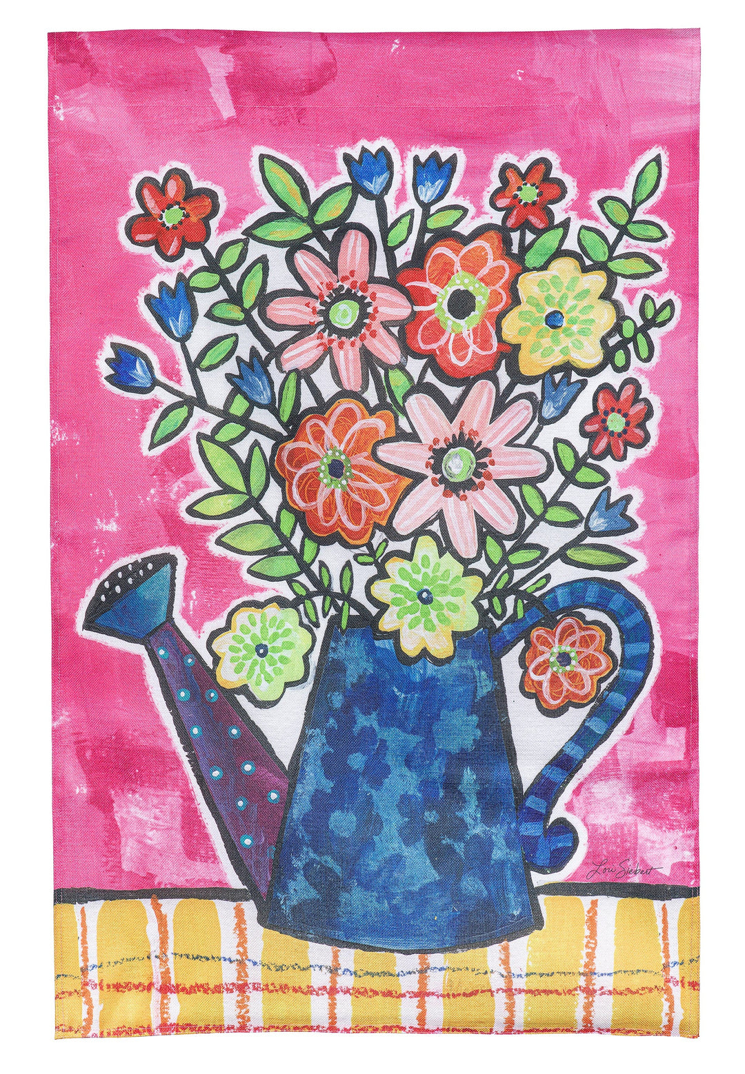 Summer Flowers Watering Can 2 Sided Banner heartlandflags