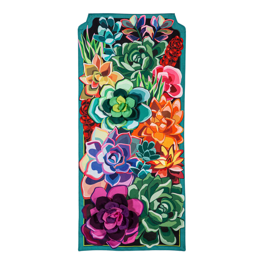 Summer Succulent 2 Sided Long Garden Flag heartlandflags