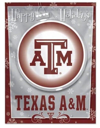 Texas A&M Banner Vertical Happy Holidays House Flag heartlandflags
