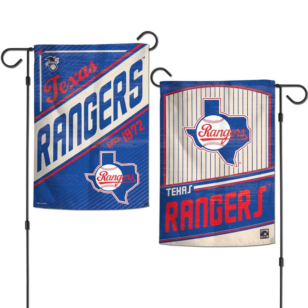 Texas Rangers Garden Flag 2 Sided Pinstripe heartlandflags