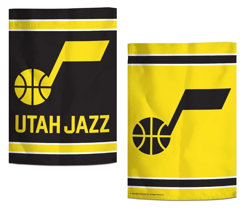 Utah Jazz Garden Flag 2 Sided Yellow Black heartlandflags