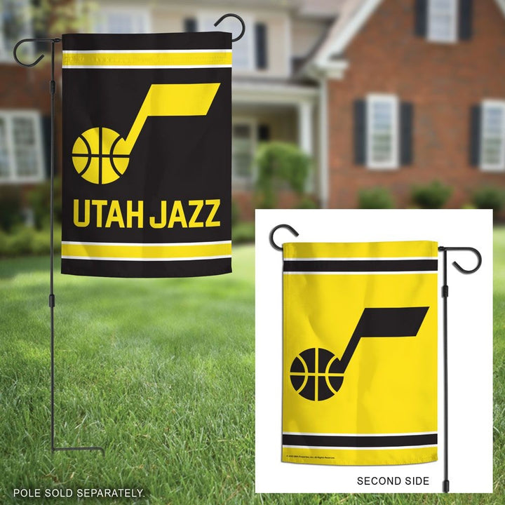 Utah Jazz Garden Flag 2 Sided Yellow Black heartlandflags