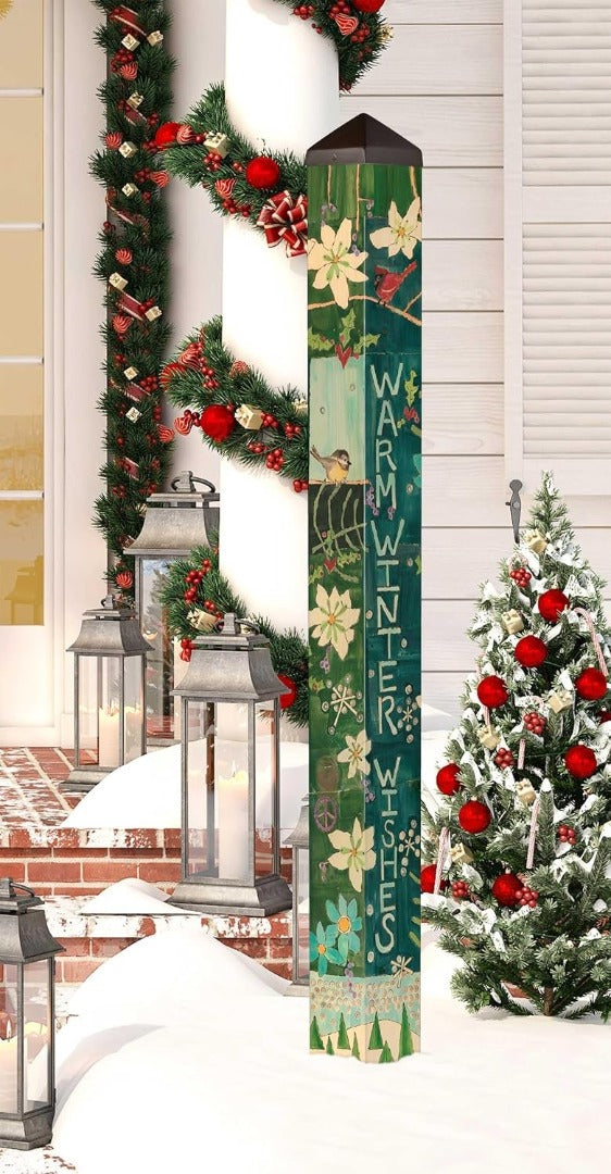 Warm Winter Wishes Art Pole 60 Inches heartlandflags