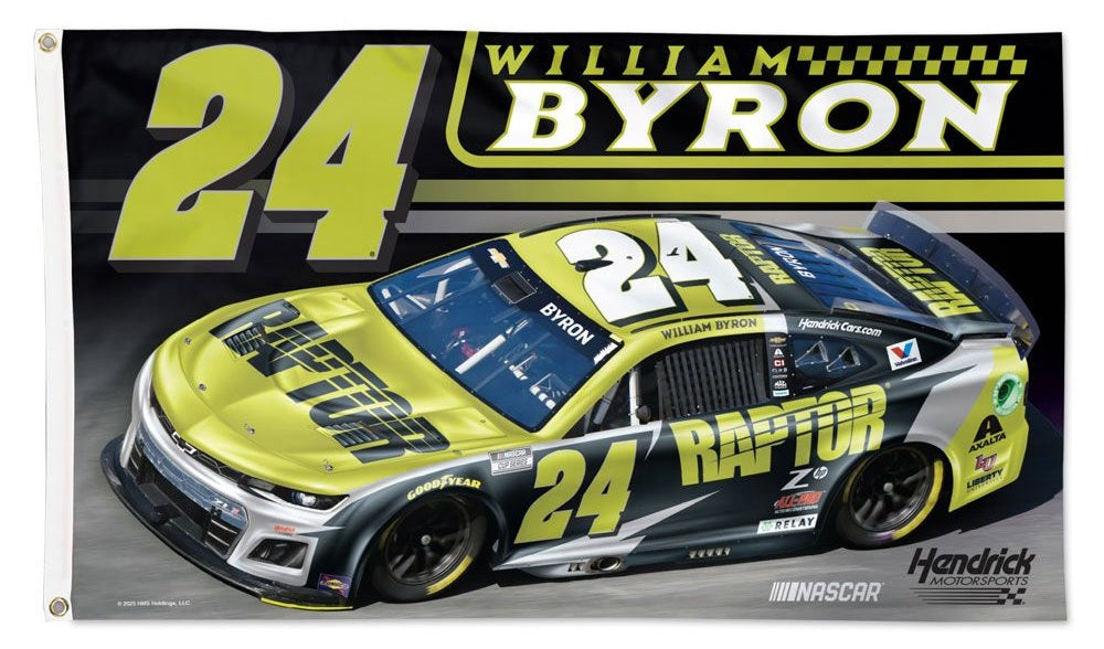 William Byron Flag 3x5 Raptor Race Car 2025 heartlandflags