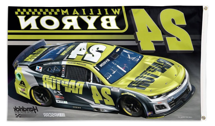 William Byron Flag 3x5 Raptor Race Car 2025 heartlandflags