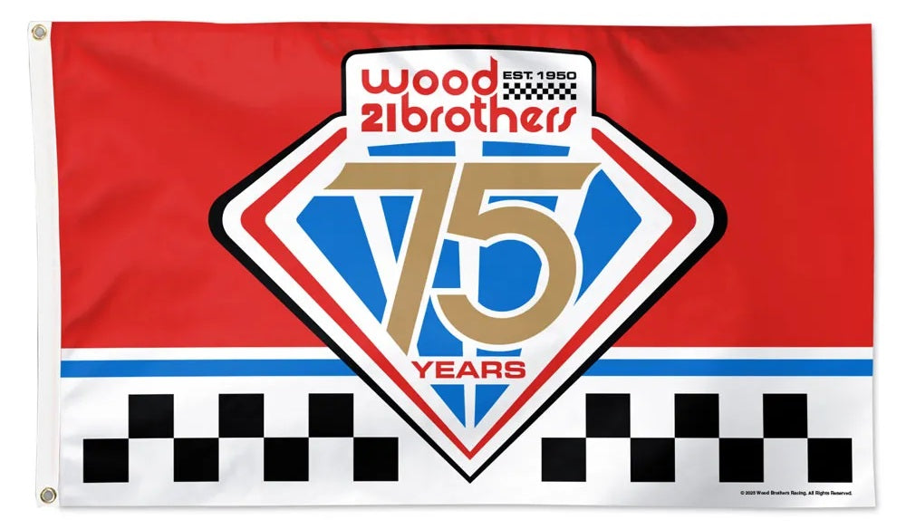 Wood Brothers 75 Years Flag 3x5 heartlandflags