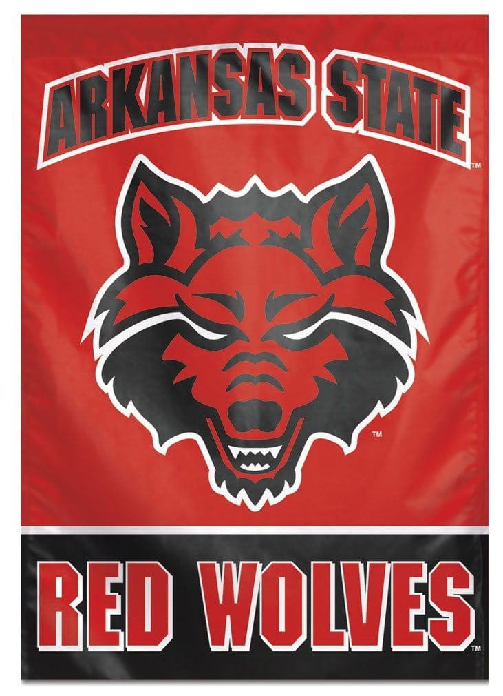 Arkansas State Red Wolves Flag Vertical House Banner 28590017 Heartland Flags