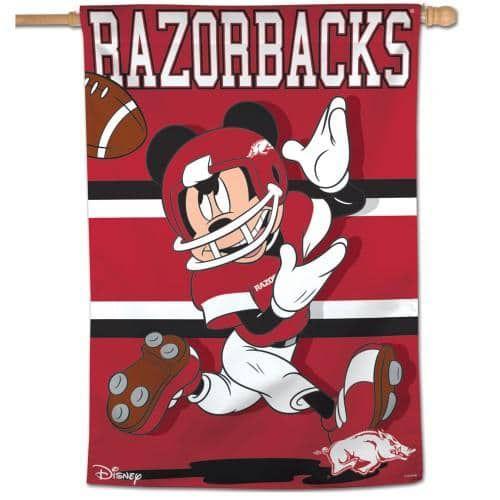 Arkansas Razorbacks Flag Mickey Mouse Football Banner heartlandflags