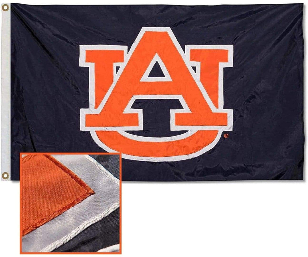 Auburn Tigers Flag 3x5 Navy Applique AU Logo heartlandflags