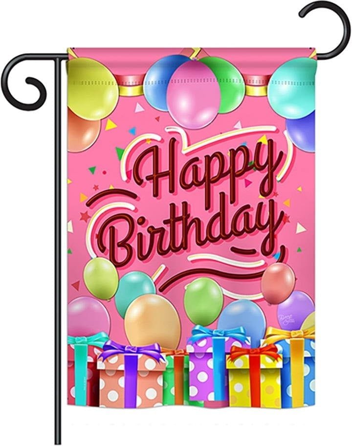 Celebrate Happy Birthday Garden Flag 2 Sided Decorative Pink heartlandflags