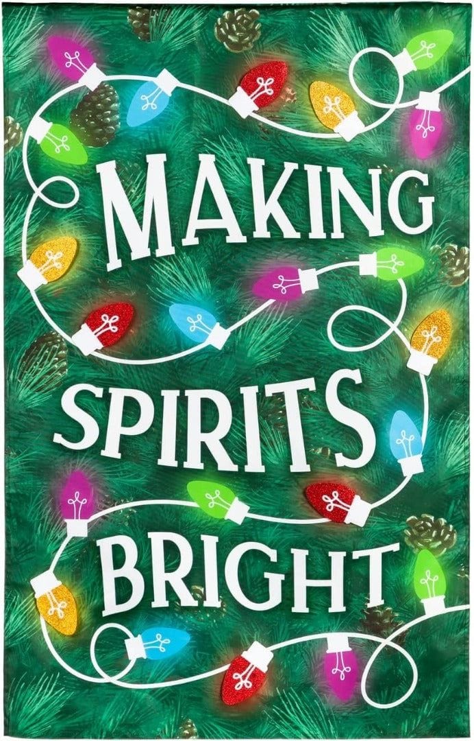 Christmas Making Spirits Bright Flag 2 Sided Decorative House Banner heartlandflags