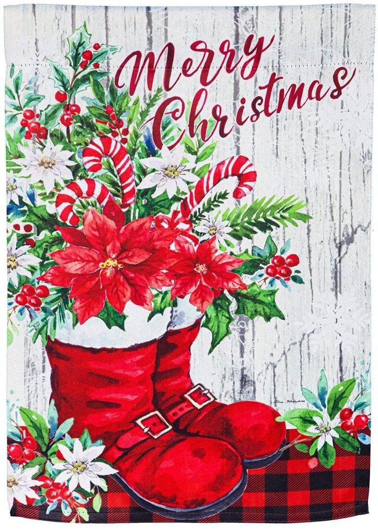 Christmas Santa Boots Garden Flag 2 Sided Decorative heartlandflags
