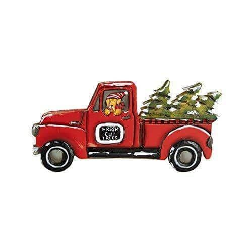 Christmas St. Nick's Red Truck Home Decoration Laura Benge heartlandflags