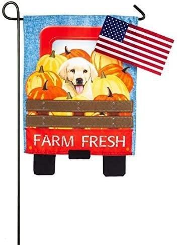 Farm Fresh Puppy Garden Flag 2 Sided heartlandflags