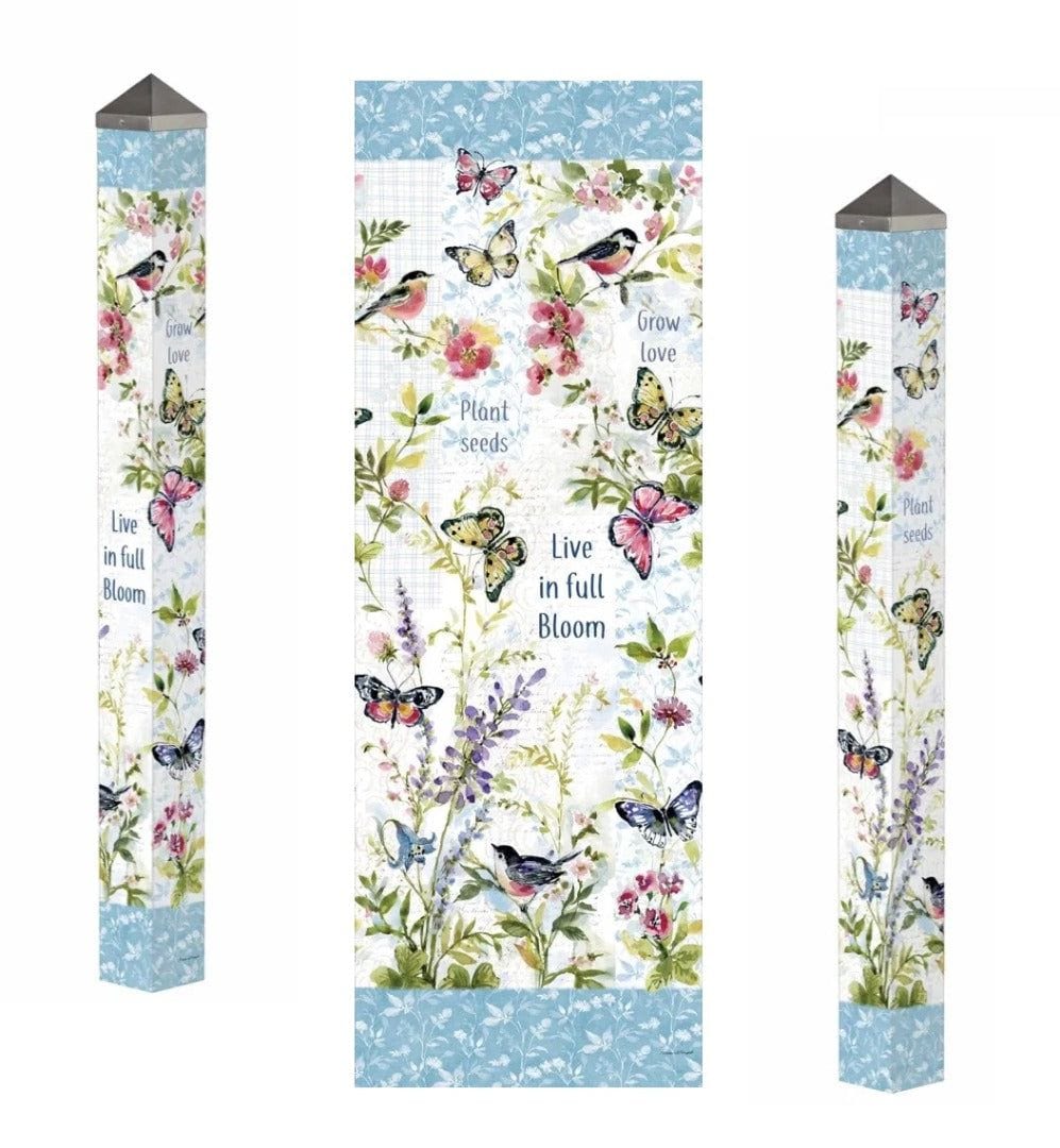 Garden Song Art Pole 5 Feet Tall Live In Full Bloom heartlandflags