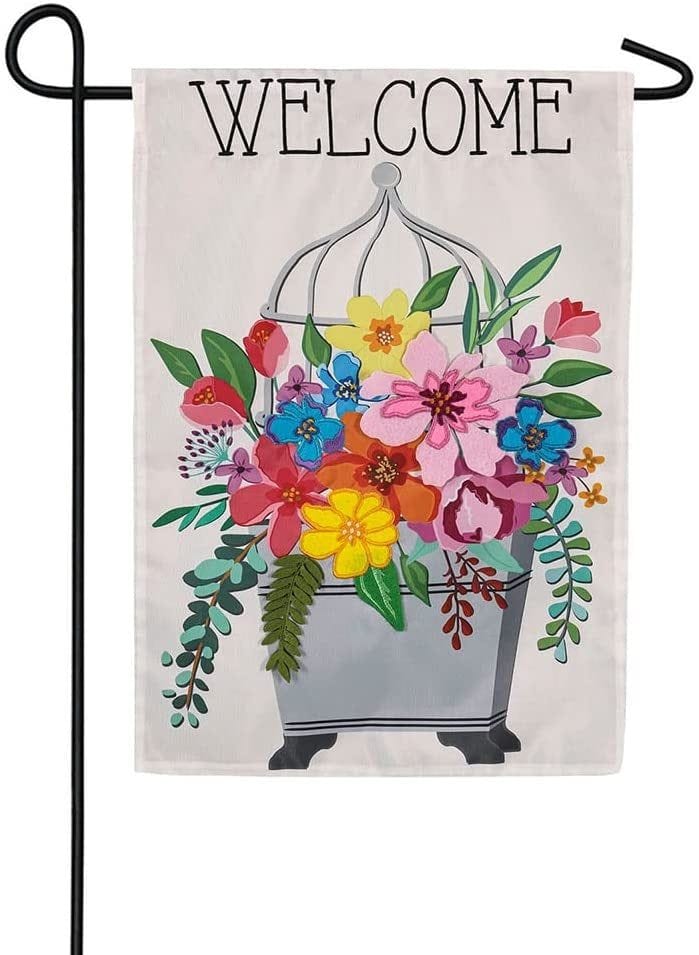 Garden Topiary Decorative Garden Flag 2 Sided Applique heartlandflags