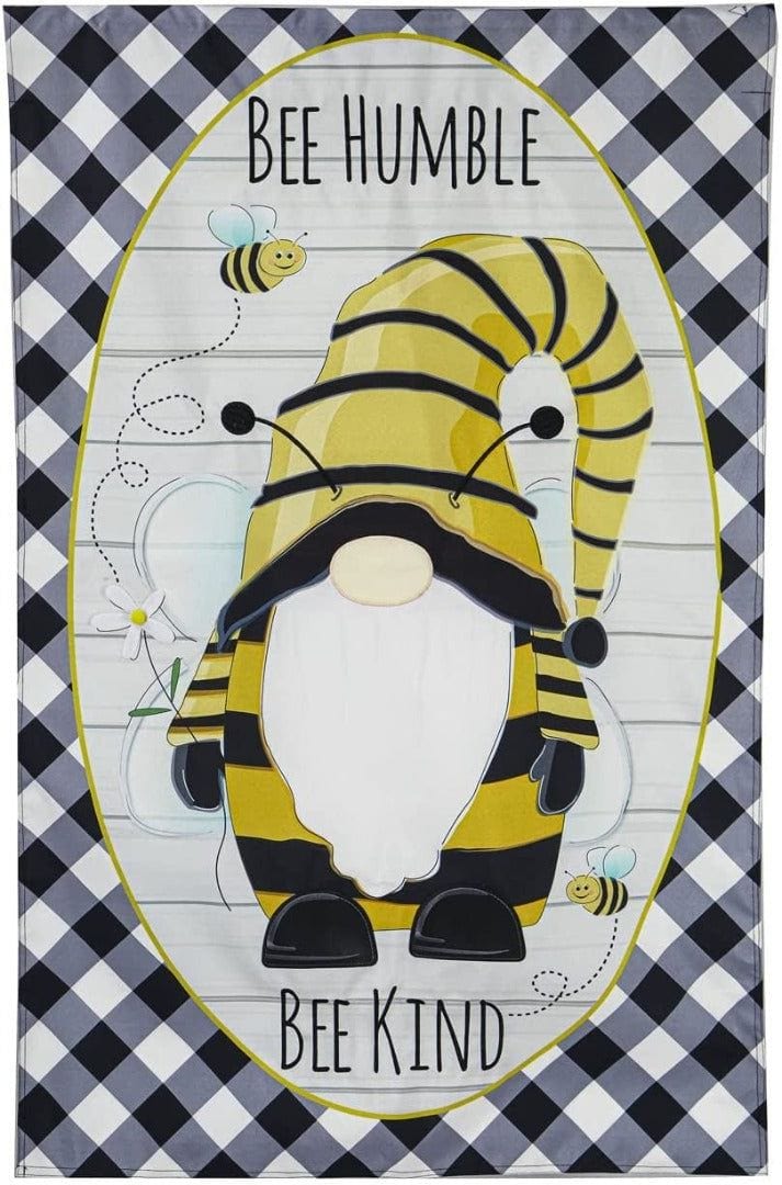 Gnome Bee Humble Bee Kind Flag 2 Sided Decorative Banner heartlandflags