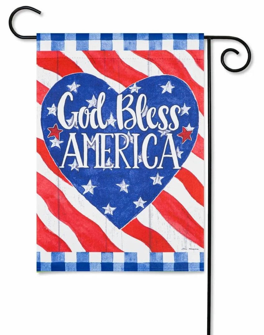 God Bless America Heart Garden Flag 2 Sided Patriotic heartlandflags