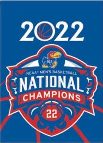 Kansas Jayhawks Garden Flag 2 Sided 2022 Basketball Champions heartlandflags