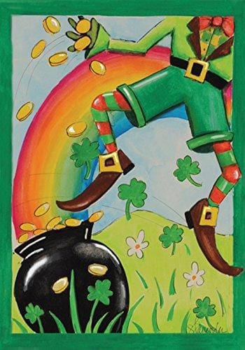 Leaping Leprechaun Flag 2 Sided St Patricks Banner heartlandflags
