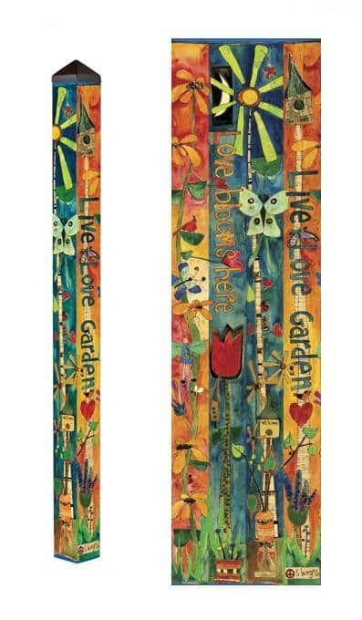 Love Garden Painted Peace Pole Decoration 6 Feet Tall heartlandflags