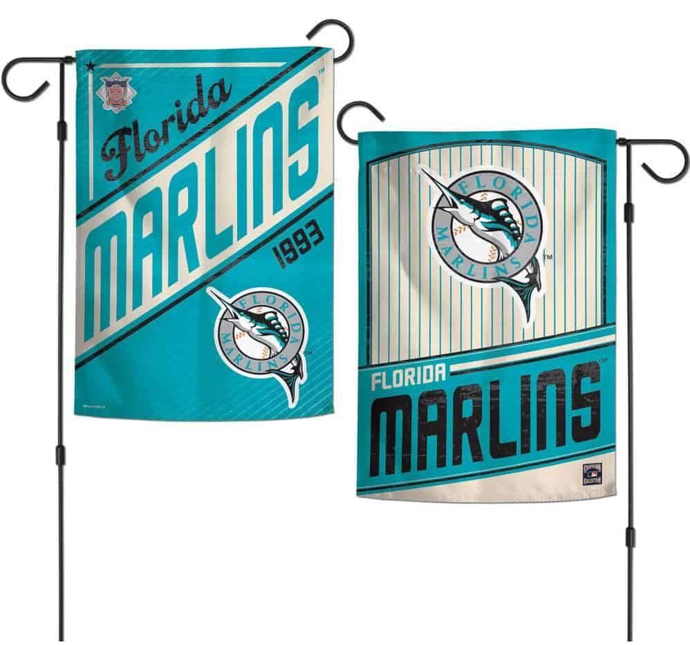 Miami Marlins Garden Flag 2 Sided Vintage Retro heartlandflags