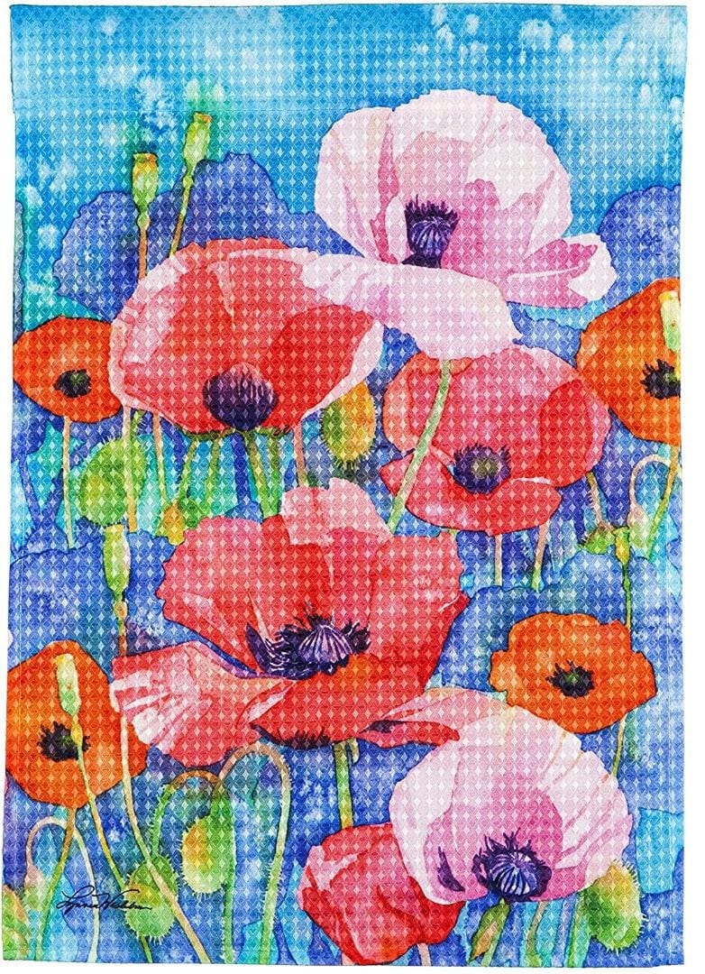 Painted Poppies Garden Flag 2 Sided Decorative heartlandflags
