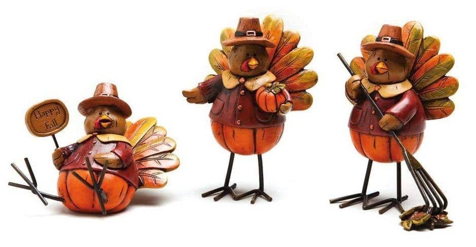 Pilgrim Turkey's Table Decoration Set of 3 heartlandflags