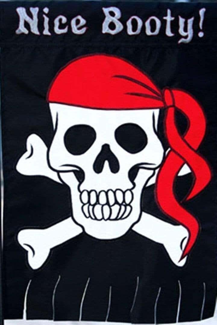 Pirate Nice Booty Flag 2 Sided Decorative Banner Applique heartlandflags
