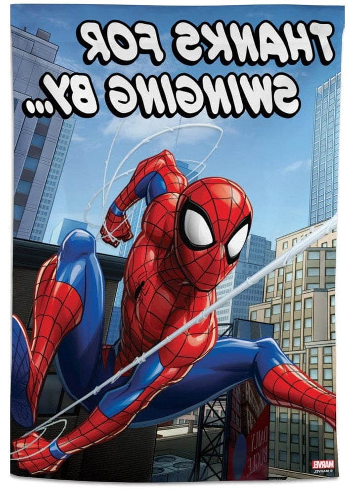 Spiderman Flag Thanks For Swinging By Banner heartlandflags