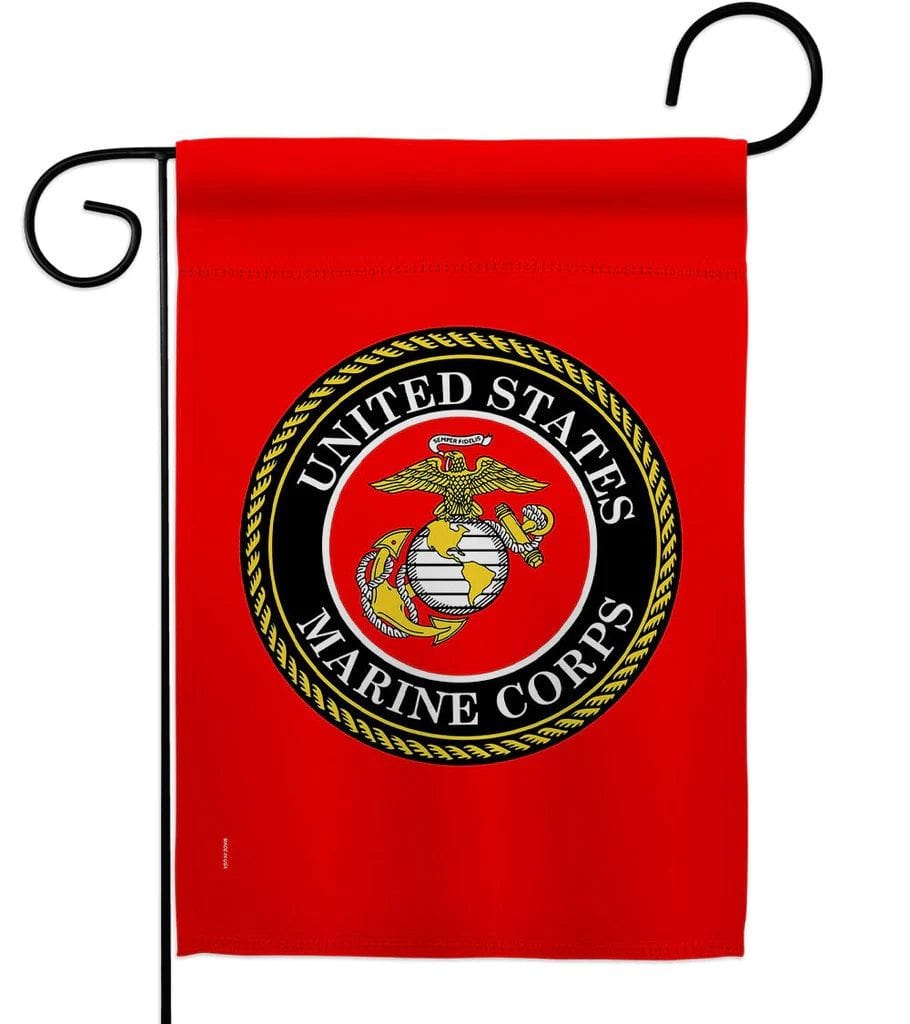 US Military Marine Corps Garden Flag 2 Sided Logo heartlandflags