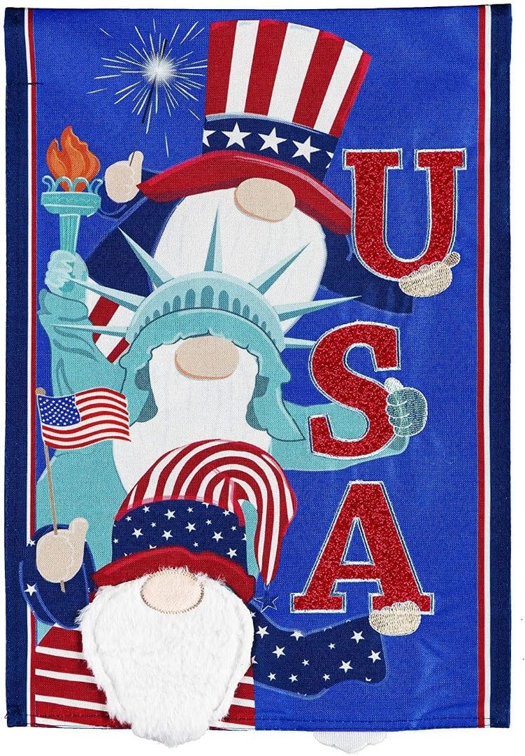 USA Gnomes Garden Flag 2 Sided Decorative heartlandflags