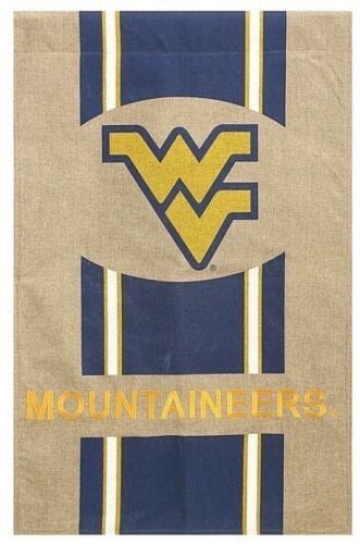 West Virginia Mountaineers Garden Flag 2 Sided Burlap University heartlandflags