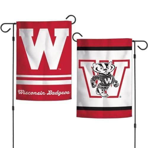 Wisconsin Badgers 2-Sided Garden Flag Vintage heartlandflags