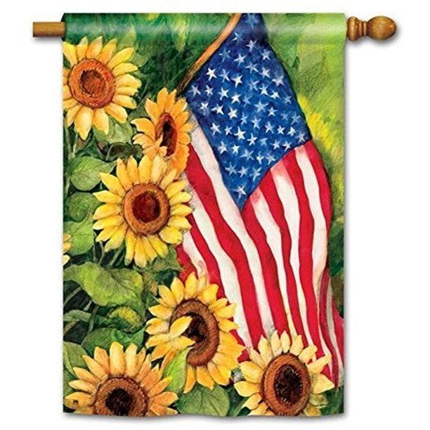 American Sunflowers Flag 2 Sided Decorative Banner heartlandflags