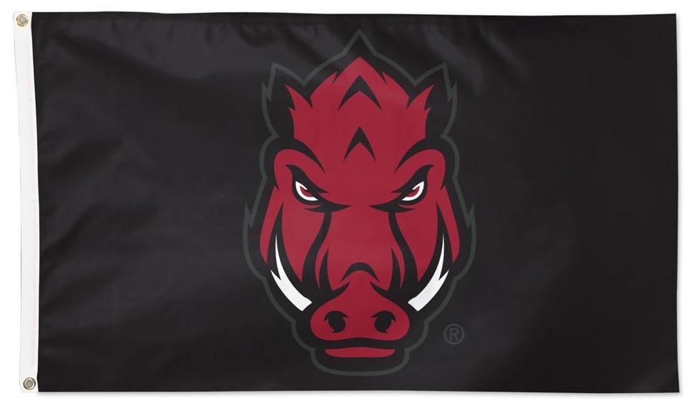 Arkansas Razorbacks Flag 3x5 Logo Black 35670321 Heartland Flags