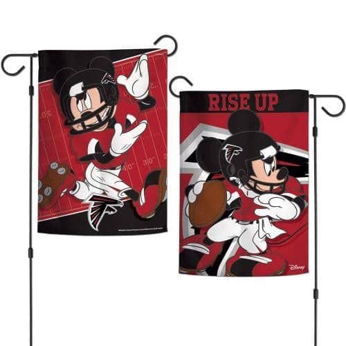 Atlanta Falcons Garden Flag 2 Sided NFL Mickey Mouse Rise Up heartlandflags