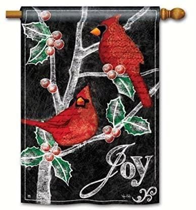 Christmas Cardinals Flag Decorative House Banner Joy 91013 Heartland Flags