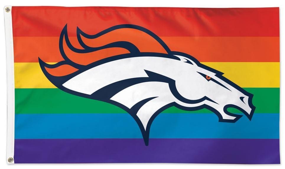 Denver Broncos Flag 3x5 Pride Rainbow heartlandflags