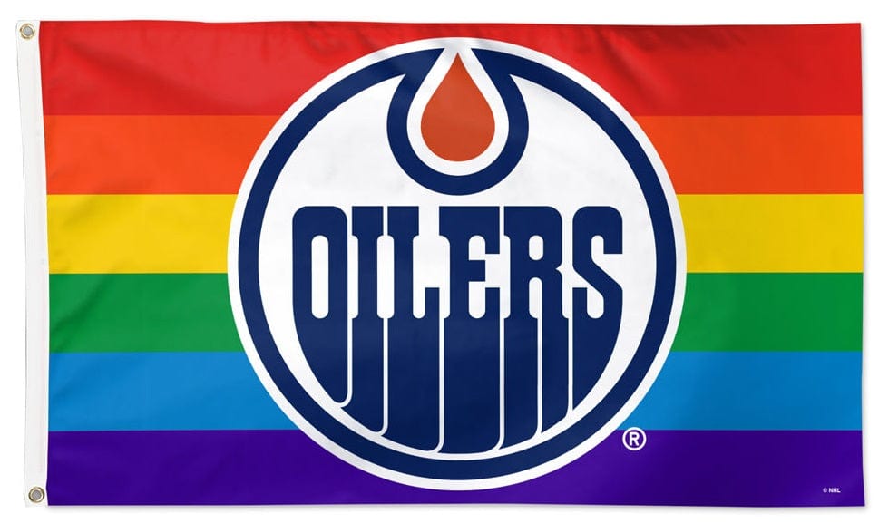 Edmonton Oilers Flag 3x5 Pride Rainbow 39319323 Heartland Flags