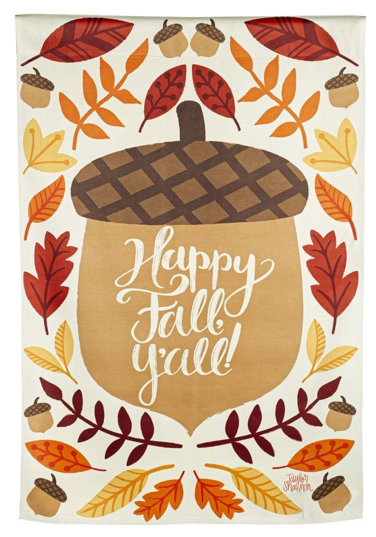 Happy Acorn Fall Banner 2 Sided Decorative House Flag heartlandflags