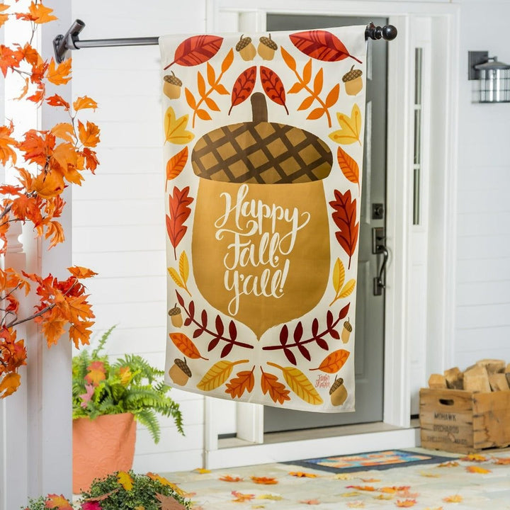 Happy Acorn Fall Banner 2 Sided Decorative House Flag heartlandflags