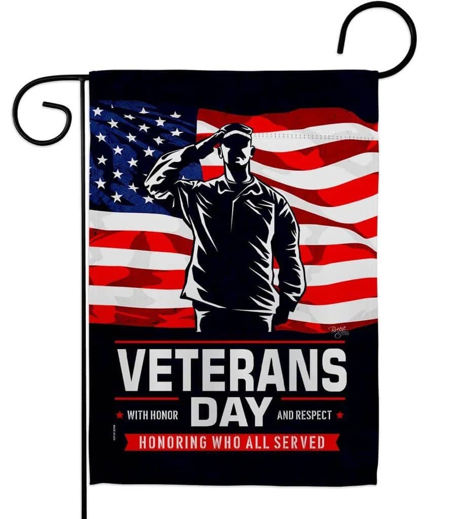 Honor Our Veterans Garden Flag 2 Sided heartlandflags